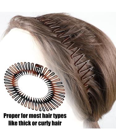 6 Pcs Flexi Comb Headband for Women Girls Plastic Circle Zig-zag Hairband Stretch Hair Comb Headband 6 Colors - Buy Online on GoSupps.com
