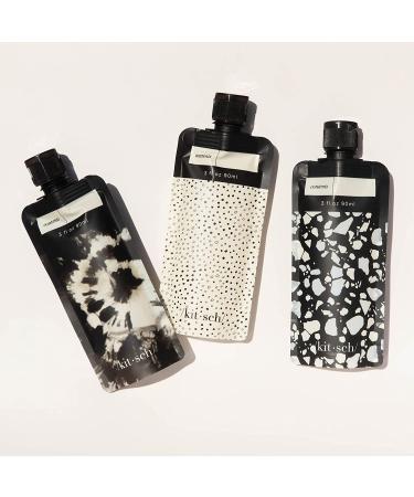 Kitsch Refillable Travel Bottles Set | Leak-Proof & TSA-Approved Toiletry Containers | 3oz Reusable Shampoo Bottles | Black & Ivory (3-Pack) - Buy Online on GoSupps.com