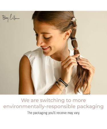 By Lilla Downtown Mini Stack Hair Ties and Bracelets Set - Set of 5 No Crease Hair Ties for Women - Black/Gold/Nude/Brown - Buy Online on GoSupps.com