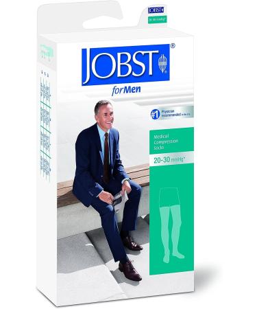 BSN Medical JOBST for Men Compression Thigh High 20-30 mmHg Closed Toe - Black Medium - Buy Online on GoSupps.com