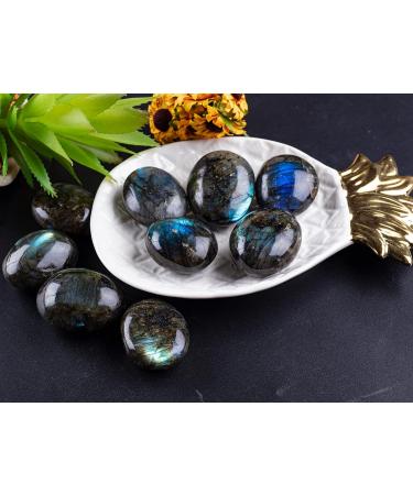 UNIHOM Natural Labradorite Palm Stone 1.5-2.7 - Irregular Polished Gemstone for Anxiety Relief - Buy Online on GoSupps.com