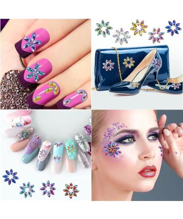 1200 Pieces 12 Colors Shiny Horse Eye Nail Rhinestones & Gems with Storage Box - Buy Online on GoSupps.com