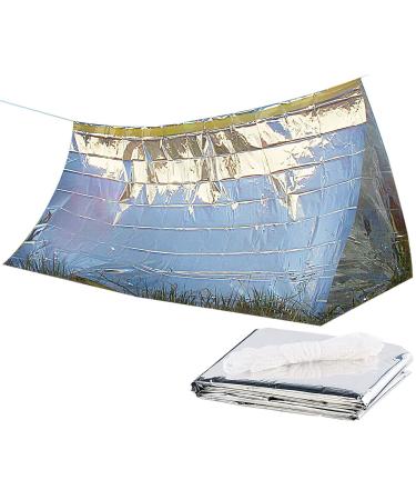 Semptec urban survival technology emergency tent: emergency tent for 2 people ultra-light heat-repellent cold insulation (aluminum mini tent rescue blanket)