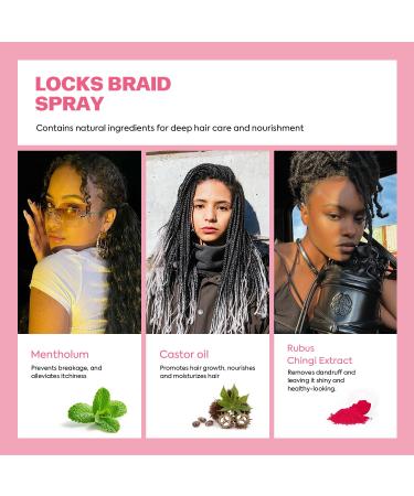 immetee Locks Braid Spray Hair Spray for Braids Locks Twists and Cornrows Refresh Itchy & Dry Scalp Moisturizes High Shine for Dull Hair. 150ml/5.07fl.oz - Buy Online on GoSupps.com