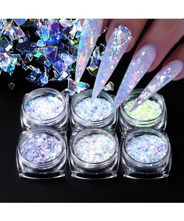 GZSYY Nail Glitter Sequins Set - 6PCS Holographic Nail Color Powder for Sparkly Nails | International Shipping - Buy Online on GoSupps.com