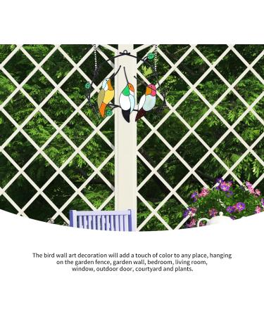 Stained Bird Ornaments Multicolor Cliplanyard Window Hanging - Metal Bird Garden Decoration (3 Birds) - Buy Online on GoSupps.com