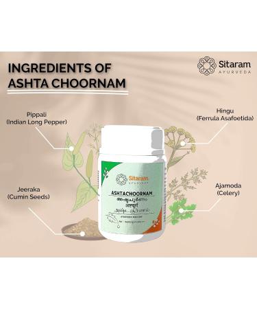Sitaram Ayurveda Ashta Choornam 50g - Herbal Appetite Stimulant & Digestive Aid | International Shipping Available - Buy Online on GoSupps.com