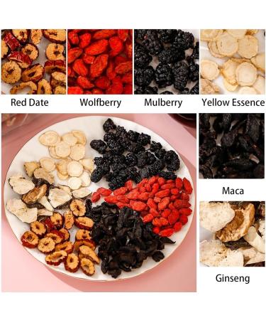 XKrmp Ginseng Five Treasure Tea Traditional Chinese Herbal Tea Bags Natural Blend with Mulberry & Goji Berry CaffeineFree Herbal Tea for Daily Relaxation 50 Bsgs - Buy Online on GoSupps.com