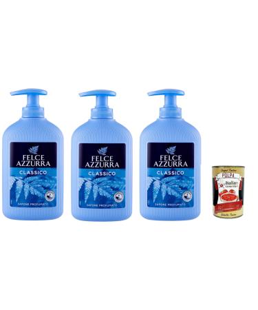 Italian Gourmet E.R. Felce Azzurra Classic Liquid Soap 300ml + Italian Gourmet Pulp 400g (Pack of 3)
