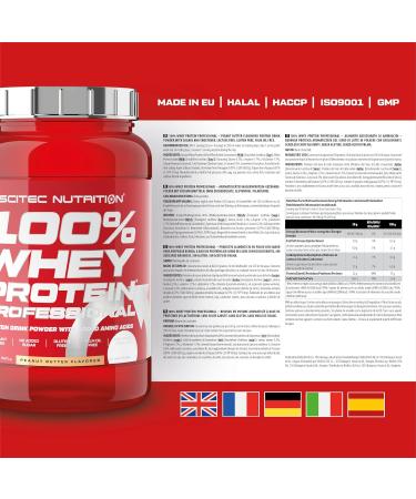 Scitec Nutrition 100% Whey Protein Professional - Gluten-Free Palm Oil-Free Amino Acids & Digestive Enzymes - Peanut Butter Flavor 920g | International Shipping - Buy Online on GoSupps.com