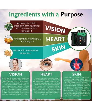 AstaDaily Natural Astaxanthin Supplement | Vision, Heart & Skin Support | 1 Month Supply | Made-in-Canada | Non-GMO, Gluten Free | 60 Caps - Buy Online on GoSupps.com