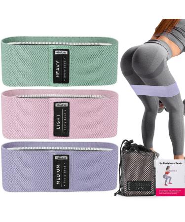 3 Levels Booty Bands Set, Resistance Bands for Working Out, Exercise Bands for Women Legs and Butt, Yoga Starter Set