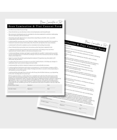 Eyebrow Lamination Approval Form Set - 75 Pieces | 21.6 x 27.9 cm - Intake & Reversing Forms for Professionals - Buy Online on GoSupps.com