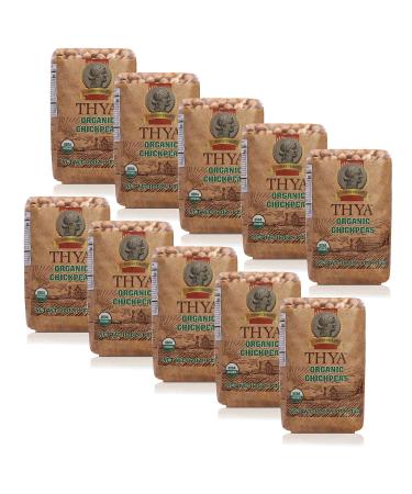 THYA Organic Chickpeas | Organic Garbanzo Beans, 10 LBs (10 x 1 LB Packs) 1 Pound (Pack of 10)
