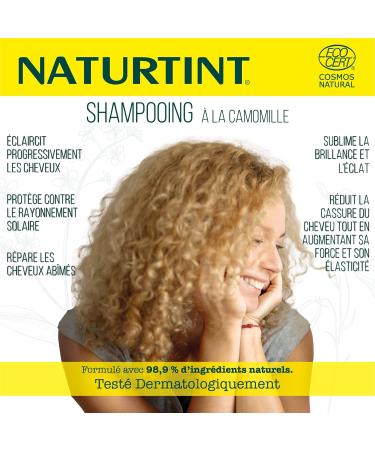 Naturtint | Chamomile Shampoo. Vegan | Lightening Shampoo and Golden Highlights | 98.9% Natural Ingredients. Ecocert | Chamomile and Lemon 330 ml - Buy Online on GoSupps.com