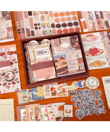 Aesthetic Scrapbook Kit (348pcs) - DIY Journaling Craft Gift with A6 Grid Notebook - Vintage Scrapbooking Supplies for Teens, Boys, Girls, Women - Buy Online on GoSupps.com
