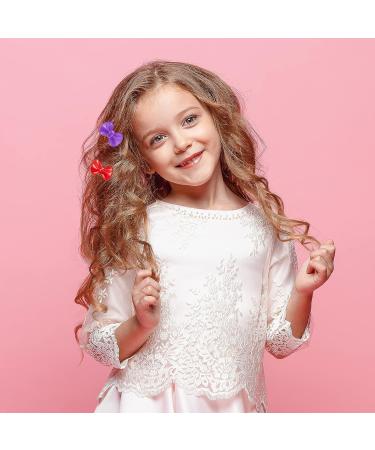 100 Piece Girls Hair Barrettes Set - Colorful Cute Hair Clips for Toddler Kids Baby - Self Hinge Plastic Clips - 80s 90s Style Cartoon Bow Hair Accessories - Buy Online on GoSupps.com