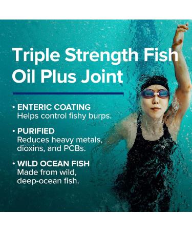 GNC Triple Strength Fish Oil Plus Joint Omega 3 1000mg EPA and DHA Heart Health Plus Fast 5 Day Comfort Brain Skin and Eye Antioxidants and Botanical Extracts Control Fish Burps 30 Servings - Buy Online on GoSupps.com