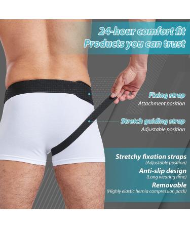 TENB Hernia Belt for Men Groin Support - Inguinal Truss with Adjustable Waist Strap and Compression Pads, Black, Medium - Buy Online on GoSupps.com