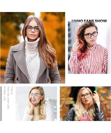 Livho Blue Light Blocking Glasses - Round Fake Gaming Eyeglasses for Women Men - Reduce Computer Eyestrain & Headaches - Leopard - Buy Online on GoSupps.com