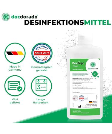 Buy Docsept Classic Hand Disinfectant - VAH Listed Dermatest Very Good | Available in Various Sizes (1000ml) | International Shipping - Buy Online on GoSupps.com