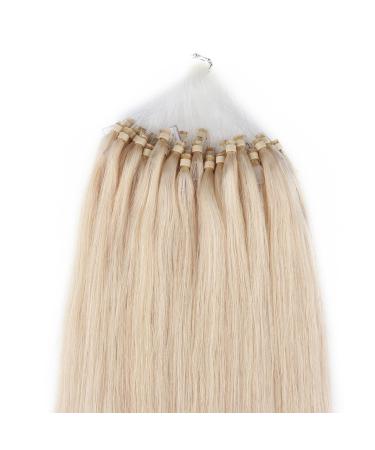 Beauty7 - clearance sale - 100 pc real hairstraems remy real hair hair defruction loop micro ring microring hair 50cm real hair extensions 1g street 20 inch platinum blonde #60