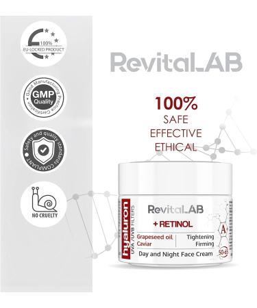 RevitaLAB - Hyaluron - Anti-aging day and night cream enriched with retinol caviar and red grapes for people aged 50 to 65 50 ml - Buy Online on GoSupps.com