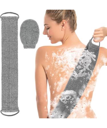 Comnico 2-Piece Luffa Sponge Peeling Back Scrubber - Double-Sided Bath Body Glove & Straps for Deep Cleaning - Buy Online on GoSupps.com