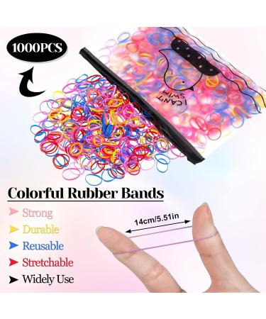 JOELELI 1000pcs Mini Hair Rubber Bands with Hair Styling Tools - Elastic Bands, Hair Clips, Brushes, Topsy Tail Tool - Braiding Accessories for Kids and Women - Buy Online on GoSupps.com