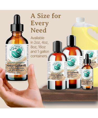 Bella Terra Oils - Organic Wheat Germ Oil 8 oz - Premier Vitamin E Oil for Face Unveiling Beauty with Vitamin C Natural Source of Vitamin E for Skin Care 8 Fl Oz (Pack of 1) - Buy Online on GoSupps.com