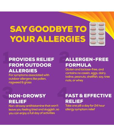 Allegra 24 Hour Allergy Medication Non Drowsy Fast and Effective Multi-Symptom Allergy Relief Medicine for Sneezing Watery Eyes and Itchy Throat Fexofenadine Hydrochloride 120 mg 30 Tablets 30 Count (Pack of 1) - Buy Online on GoSupps.com