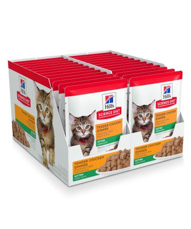 Hill's Science Diet Kitten Wet Cat Food Pouch, Chicken Recipe, 2.8 oz, 24 pk