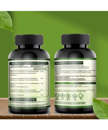 Ashwagandha Extract Capsule - Great Strength Blended Ginger Root Turmeric Curcumin Alkanet Root and Black Pepper - 60 Capsules - 2 Month Supply - Buy Online on GoSupps.com