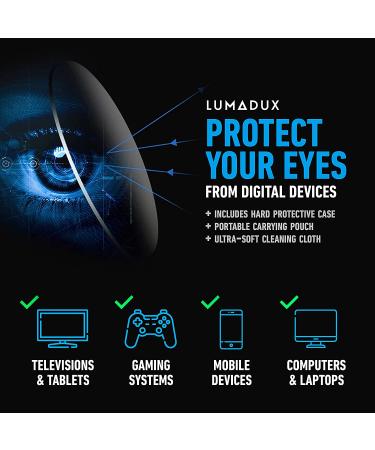Lumadux Anti Blue Light Glasses - Titanium Black 0.0x for Computer, Reading, Digital Eye Strain, Headaches & Blurry Vision - Buy Online on GoSupps.com