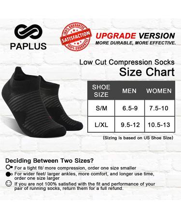 Unisex Black Compression Running Ankle Socks (6 Pairs) - Large-X-Large - Buy Online on GoSupps.com