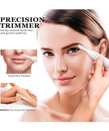 2-in-1 USB Rechargeable Eyebrow Trimmer & Facial Hair Removal for Women - Painless Lady's Razor for Eyebrows, Lips, Chin, Body & Face - Buy Online on GoSupps.com
