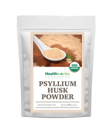 Healthworks Psyllium Husk Powder (16 Ounces / 1 Pound) | Raw | Certified Organic | Finely Ground Powder from India | Keto, Vegan & Non-GMO | Fiber Support