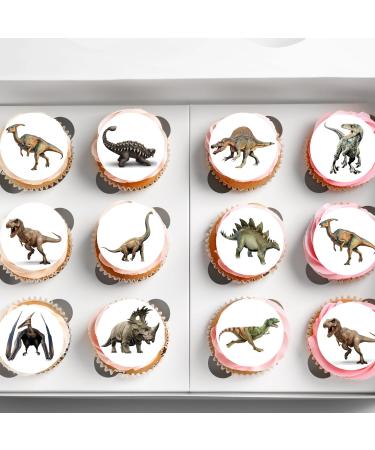 20 x Pre-Cut Dinosaur Jurassic Dino Edible Wafer Cupcake Toppers Cake Decoration Decor - Buy Online on GoSupps.com