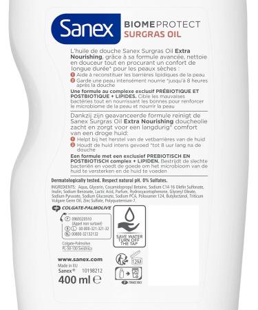  Sanex Sanex BiomeProtect Extra-Nourishing Surgras Combination Shower Oil 400 ml - Buy Online on GoSupps.com