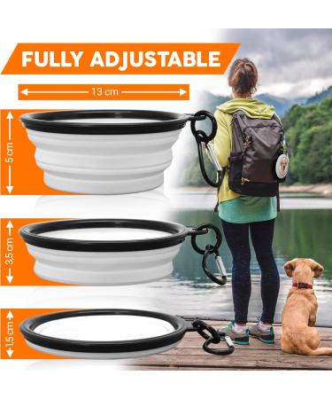Akita Portable Folding Dog Bowl with Carabiners - Lightweight & Unique Accessory for Walks - Buy Online on GoSupps.com