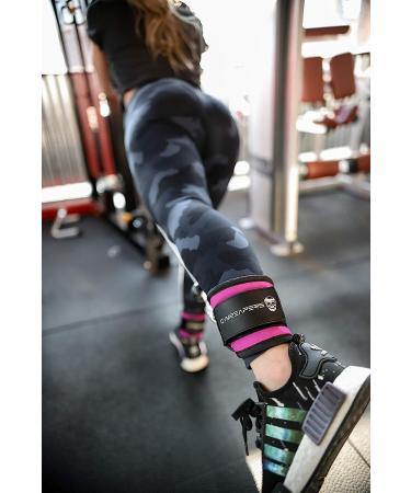 Ankle Straps for Cable Machine - Adjustable Leg Straps for Glute Workouts - Pink Pair - Buy Online on GoSupps.com