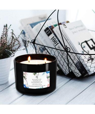 YCYH Citronella 3-Wick Soy Wax Candle | 80 Hour Burn | 14.5 oz | Highly Scented Indoor/Outdoor Long Lasting Formula - Buy Online on GoSupps.com