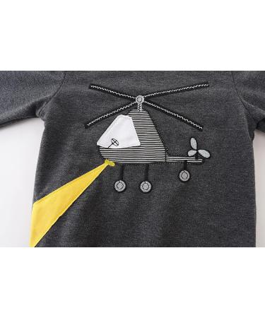 Boys Dinosaur Sweatshirt | Cotton Casual Top for Kids | Long Sleeve Pullover T-shirt | Toddler Girls Shirts | Baby Clothes 1-8 Years | 6-7 Years | Helicopter Design - Buy Online on GoSupps.com