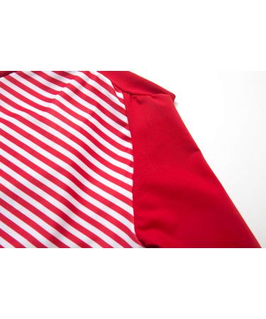 Bonverano Baby Girls UPF 50+ UV Protection Sunsuit with Sun Cap - Red Stripe, 6-9 Months - Buy Online on GoSupps.com