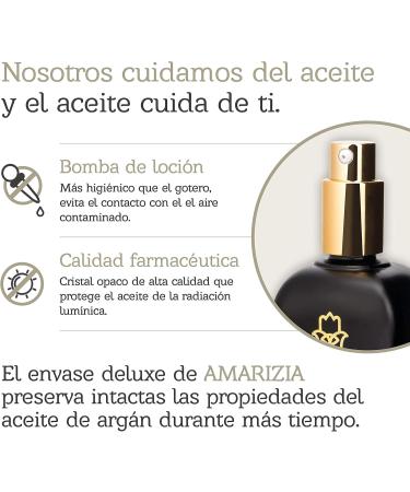 AMARIZIA Pure Argan Oil from Morocco / 100% Organic & Cold Pressed / Vegan & Cruelty- / Hair Moisturizer for Skin Face Beard & Nails/Anti-Aging & Wrinkle - Buy Online on GoSupps.com