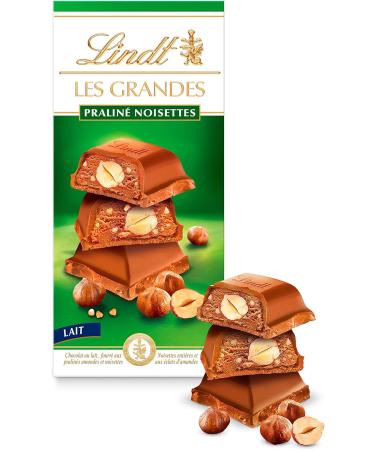 Lindt - LES GRANDES Hazelnut Praline Tablet - Milk Chocolate - 225g - Buy Online on GoSupps.com
