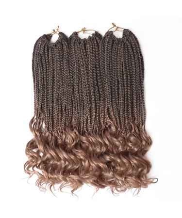 Ombre Curly Box Braids Crochet Hair Extensions 18 Inch T27 for Black Women - Buy Online on GoSupps.com