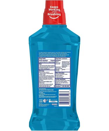 Colgate Total Advanced Pro-Shield Alcohol-Free Mouthwash, Antibacterial Peppermint Blast - 33.8oz - Buy Online on GoSupps.com