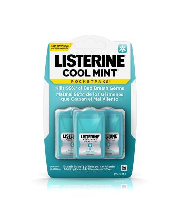 Listerine Pocketpaks Breath Strips, Cool Mint, 72 Count - Buy Online on GoSupps.com