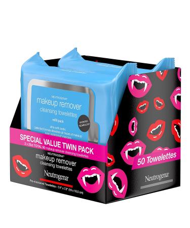 Neutrogena Makeup Remover Cleansing Wipes - Alcohol-Free Facial Towelettes, 2 Pack (25 Count Each) - Waterproof Makeup Removal - Buy Online on GoSupps.com